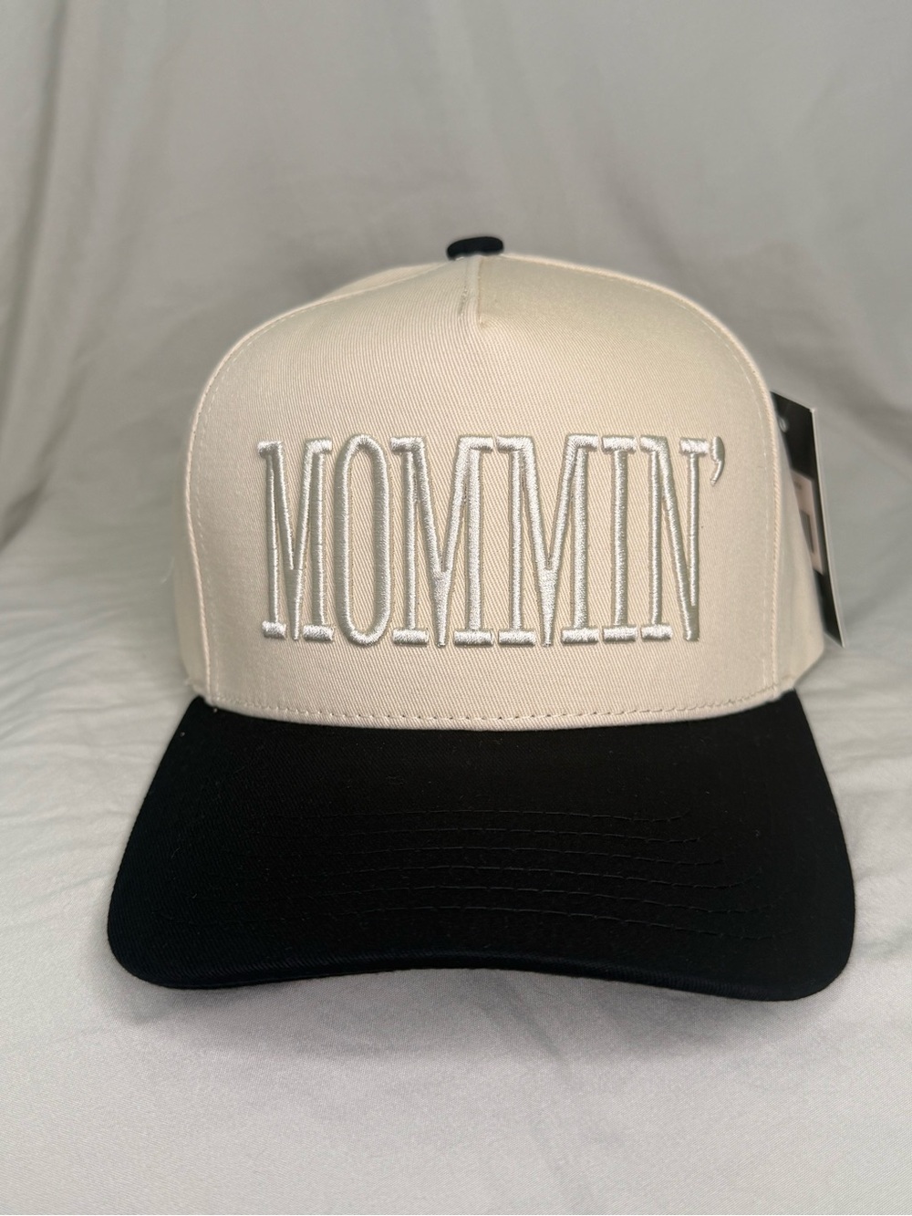 C.C Cream and Black "Mommin'" Baseball Cap